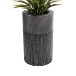 GloboStar® Artificial Garden PISA 20761 Επιδαπέδιο Πολυεστερικό Τσιμεντένιο Κασπώ Γλάστρα - Flower Pot Γκρι Ανθρακί Φ36 x Υ60cm