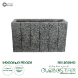 GloboStar® Artificial Garden PELLEGRINO 20765 Επιδαπέδιο Πολυεστερικό Τσιμεντένιο Κασπώ Γλάστρα - Flower Pot Γκρι Μ100 x Π31 x Υ60cm