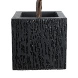GloboStar® Artificial Garden CATALONIA 20767 Επιδαπέδιο Πολυεστερικό Τσιμεντένιο Κασπώ Γλάστρα - Flower Pot Μαύρο Μ30 x Π30 x Υ30cm