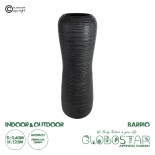 GloboStar® Artificial Garden BARRIO 20772 Επιδαπέδιο Πολυεστερικό Τσιμεντένιο Κασπώ Γλάστρα - Flower Pot Μαύρο Φ40 x Υ122cm