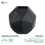 GloboStar® Artificial Garden CARNABY 20779 Επιδαπέδιο Πολυεστερικό Τσιμεντένιο Κασπώ Γλάστρα - Flower Pot Μαύρο Μ38 x Π38 x Υ38cm