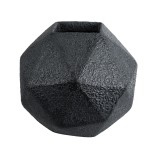 GloboStar® Artificial Garden CARNABY 20780 Επιδαπέδιο Πολυεστερικό Τσιμεντένιο Κασπώ Γλάστρα - Flower Pot Μαύρο Μ30 x Π30 x Υ30cm