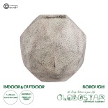 GloboStar® Artificial Garden BOROUGH 20781 Επιδαπέδιο Πολυεστερικό Τσιμεντένιο Κασπώ Γλάστρα - Flower Pot Λευκό - Μπεζ Μ38 x Π38 x Υ38cm