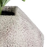 GloboStar® Artificial Garden BOROUGH 20781 Επιδαπέδιο Πολυεστερικό Τσιμεντένιο Κασπώ Γλάστρα - Flower Pot Λευκό - Μπεζ Μ38 x Π38 x Υ38cm