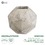 GloboStar® Artificial Garden BOROUGH 20782 Επιδαπέδιο Πολυεστερικό Τσιμεντένιο Κασπώ Γλάστρα - Flower Pot Λευκό - Μπεζ Μ30 x Π30 x Υ30cm