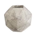 GloboStar® Artificial Garden BOROUGH 20782 Επιδαπέδιο Πολυεστερικό Τσιμεντένιο Κασπώ Γλάστρα - Flower Pot Λευκό - Μπεζ Μ30 x Π30 x Υ30cm