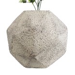 GloboStar® Artificial Garden BOROUGH 20782 Επιδαπέδιο Πολυεστερικό Τσιμεντένιο Κασπώ Γλάστρα - Flower Pot Λευκό - Μπεζ Μ30 x Π30 x Υ30cm