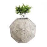 GloboStar® Artificial Garden BOROUGH 20782 Επιδαπέδιο Πολυεστερικό Τσιμεντένιο Κασπώ Γλάστρα - Flower Pot Λευκό - Μπεζ Μ30 x Π30 x Υ30cm