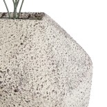 GloboStar® Artificial Garden BOROUGH 20782 Επιδαπέδιο Πολυεστερικό Τσιμεντένιο Κασπώ Γλάστρα - Flower Pot Λευκό - Μπεζ Μ30 x Π30 x Υ30cm