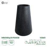 GloboStar® Artificial Garden SOHO 20790 Επιδαπέδιο Πολυεστερικό Τσιμεντένιο Κασπώ Γλάστρα - Flower Pot Μαύρο Φ60 x Υ90cm
