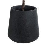 GloboStar® Artificial Garden SOHO 20791 Επιδαπέδιο Πολυεστερικό Τσιμεντένιο Κασπώ Γλάστρα - Flower Pot Μαύρο Φ65 x Υ60cm