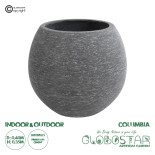 GloboStar® Artificial Garden COLUMBIA 20797 Επιδαπέδιο Πολυεστερικό Τσιμεντένιο Κασπώ Γλάστρα - Flower Pot Γκρι Φ40 x Υ35cm