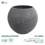 GloboStar® Artificial Garden COLUMBIA 20798 Επιδαπέδιο Πολυεστερικό Τσιμεντένιο Κασπώ Γλάστρα - Flower Pot Γκρι Φ60 x Υ51cm