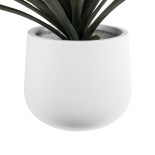 GloboStar® Artificial Garden CHELSEA 20802 Διακοσμητικό Πολυεστερικό Τσιμεντένιο Κασπώ Γλάστρα - Flower Pot Λευκό με Μαύρες Λεπτομέριες Μ25 x Π27 x Υ25cm