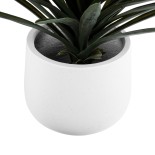 GloboStar® Artificial Garden CHELSEA 20802 Διακοσμητικό Πολυεστερικό Τσιμεντένιο Κασπώ Γλάστρα - Flower Pot Λευκό με Μαύρες Λεπτομέριες Μ25 x Π27 x Υ25cm