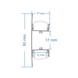 GLOBOSTAR® ALP-WALL-UPDOWN CONCEALED 70844-3M Επιφανειακό Προφίλ Αλουμινίου Ειδικό για Δημιουργία Κρυφού Φωτισμού Up & Down με Λευκό Γαλακτερό Πατητό Κάλυμμα για Ταινίες LED IP20 - Ασημί & Λευκό - Μ300 x Π5 x Υ1.7cm