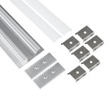 GLOBOSTAR® ALP-WALL-UPDOWN CONCEALED 70844-3M Επιφανειακό Προφίλ Αλουμινίου Ειδικό για Δημιουργία Κρυφού Φωτισμού Up & Down με Λευκό Γαλακτερό Πατητό Κάλυμμα για Ταινίες LED IP20 - Ασημί & Λευκό - Μ300 x Π5 x Υ1.7cm