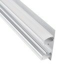 GLOBOSTAR® ALP-WALL-UPDOWN CONCEALED 70844-3M Επιφανειακό Προφίλ Αλουμινίου Ειδικό για Δημιουργία Κρυφού Φωτισμού Up & Down με Λευκό Γαλακτερό Πατητό Κάλυμμα για Ταινίες LED IP20 - Ασημί & Λευκό - Μ300 x Π5 x Υ1.7cm