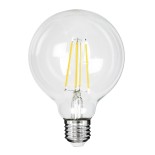 GloboStar® 99092 Λάμπα LED Long Filament E27 G95 Γλόμπος 4W 840lm 360° AC 220-240V IP20 Φ9.5 x Υ13.8cm Φυσικό Λευκό 4000K με Διάφανο Γυαλί - Pro Series 210lm/W - A Ενεργειακή Κλάση - 3 Χρόνια Εγγύηση