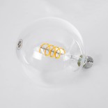 GloboStar® 99137 Λάμπα LED  Soft S Spiral Filament E27 G125 Γλόμπος 4W 300lm 360° AC 220-240V IP20 Φ12.5 x Υ18cm Θερμό Λευκό 2700K με Διάφανο Γυαλί Dimmable - 3 Χρόνια Εγγύηση