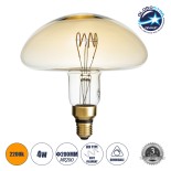 GloboStar® 99173 Λάμπα LED Soft T Spiral Filament E27 MR200 MUSHROOM Γλόμπος 4W 280lm 360° AC 220-240V IP20 Φ20 x Υ20cm Ultra Θερμό Λευκό 2200K με Μελί Γυαλί Dimmable - 3 Χρόνια Εγγύηση