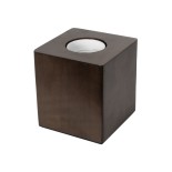 GLOBOSTAR® WOODBOX 99406 Μοντέρνο Επιτραπέζιο Φωτιστικό Πορτατίφ με Ντουί 1 x E27 AC 220-240V IP20 - Καφέ - M8 x Π8 x Υ8cm