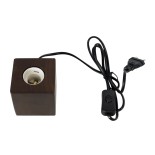 GLOBOSTAR® WOODBOX 99406 Μοντέρνο Επιτραπέζιο Φωτιστικό Πορτατίφ με Ντουί 1 x E27 AC 220-240V IP20 - Καφέ - M8 x Π8 x Υ8cm
