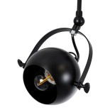 GloboStar® CANNES 01082 Μοντέρνο Φωτιστικό Οροφής Ράγα Πολύφωτο 4 x E27 IP20 Μαύρο Μέταλλο - Μ108 x Π12 x Υ48cm