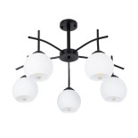 GLOBOSTAR® LUNA 01088 Μοντέρνο Φωτιστικό Οροφής με Ντουί 5 x E27 AC 220-240V IP20 - Λευκό & Μαύρο - Μ60 x Π60 x Υ43cm