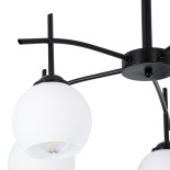 GLOBOSTAR® LUNA 01088 Μοντέρνο Φωτιστικό Οροφής με Ντουί 5 x E27 AC 220-240V IP20 - Λευκό & Μαύρο - Μ60 x Π60 x Υ43cm