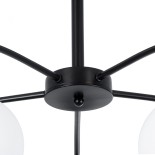 GLOBOSTAR® LUNA 01088 Μοντέρνο Φωτιστικό Οροφής με Ντουί 5 x E27 AC 220-240V IP20 - Λευκό & Μαύρο - Μ60 x Π60 x Υ43cm