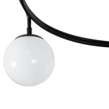GloboStar® SELINA 01089 Μοντέρνο Φωτιστικό Οροφής Μπάλα Τρίφωτο 3 x E27 IP20 Μαύρο Μέταλλο με Λευκό Γυαλί - Μ60 x Π60 x Υ45cm