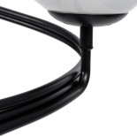 GloboStar® SELINA 01089 Μοντέρνο Φωτιστικό Οροφής Μπάλα Τρίφωτο 3 x E27 IP20 Μαύρο Μέταλλο με Λευκό Γυαλί - Μ60 x Π60 x Υ45cm