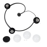 GloboStar® SELINA 01089 Μοντέρνο Φωτιστικό Οροφής Μπάλα Τρίφωτο 3 x E27 IP20 Μαύρο Μέταλλο με Λευκό Γυαλί - Μ60 x Π60 x Υ45cm