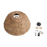 GloboStar® MANGATA 01847 Boho Κρεμαστό Φωτιστικό Καμπάνα Μονόφωτο 1 x E27 IP20 Καφέ Ξύλο - Μ60 x Π60 x Υ28cm