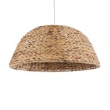 GloboStar® MANGATA 01847 Boho Κρεμαστό Φωτιστικό Καμπάνα Μονόφωτο 1 x E27 IP20 Καφέ Ξύλο - Μ60 x Π60 x Υ28cm