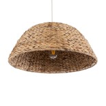 GloboStar® MANGATA 01847 Boho Κρεμαστό Φωτιστικό Καμπάνα Μονόφωτο 1 x E27 IP20 Καφέ Ξύλο - Μ60 x Π60 x Υ28cm