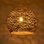 GLOBOSTAR® MANGATA 01851 Boho Κρεμαστό Φωτιστικό Οροφής με Ντουί 1 x E27 AC 220-240V IP20 - Καφέ - Μ60 x Π60 x Υ50cm