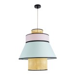 GLOBOSTAR® SAIGE 01920 Boho Κρεμαστό Φωτιστικό Οροφής με Ντουί 1 x E27 AC 220-240V IP20 - Πολύχρωμο - Μ50 x Π50 x Υ54cm