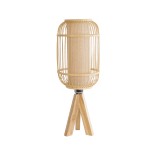 GLOBOSTAR® BODHI 01992 Boho Επιτραπέζιο Φωτιστικό Πορτατίφ με Ντουί 1 x E27 AC 220-240V IP20 - Μπεζ - Μ19 x Π19 x Υ49cm