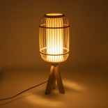 GLOBOSTAR® BODHI 01992 Boho Επιτραπέζιο Φωτιστικό Πορτατίφ με Ντουί 1 x E27 AC 220-240V IP20 - Μπεζ - Μ19 x Π19 x Υ49cm