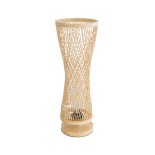 GLOBOSTAR® ROWAN 01994 Boho Επιτραπέζιο Φωτιστικό Πορτατίφ με Ντουί 1 x E27 AC 220-240V IP20 - Μπεζ - Μ17 x Π17 x Υ42cm