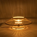 GLOBOSTAR® SORENIA 02005 Boho Επιτραπέζιο Φωτιστικό Πορτατίφ με Ντουί 1 x E27 AC 220-240V IP20 - Μπεζ - Μ50 x Π50 x Υ18cm