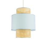 GLOBOSTAR® SAIGE 02045 Boho Κρεμαστό Φωτιστικό Οροφής με Ντουί 1 x E27 AC 220-240V IP20 - Γαλάζιο & Μπεζ - Μ50 x Π50 x Υ60cm