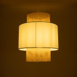 GLOBOSTAR® SAIGE 02045 Boho Κρεμαστό Φωτιστικό Οροφής με Ντουί 1 x E27 AC 220-240V IP20 - Γαλάζιο & Μπεζ - Μ50 x Π50 x Υ60cm