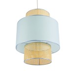 GLOBOSTAR® SAIGE 02045 Boho Κρεμαστό Φωτιστικό Οροφής με Ντουί 1 x E27 AC 220-240V IP20 - Γαλάζιο & Μπεζ - Μ50 x Π50 x Υ60cm