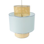 GLOBOSTAR® SAIGE 02045 Boho Κρεμαστό Φωτιστικό Οροφής με Ντουί 1 x E27 AC 220-240V IP20 - Γαλάζιο & Μπεζ - Μ50 x Π50 x Υ60cm