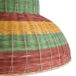 GloboStar® CABALLEROS 02058 Boho Κρεμαστό Φωτιστικό Καμπάνα Μονόφωτο 1 x E27 IP20 Πολύχρωμο Ξύλο - Μ70 x Π70 x Υ60cm