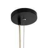 GloboStar® CABALLEROS 02059 Boho Κρεμαστό Φωτιστικό Καμπάνα Μονόφωτο 1 x E27 IP20 Πολύχρωμο Ξύλο - Μ100 x Π100 x Υ80cm