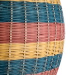 GloboStar® CABALLEROS 02066 Boho Κρεμαστό Φωτιστικό Πλέγμα Μονόφωτο 1 x E27 IP20 Πολύχρωμο Ξύλο - Μ70 x Π70 x Υ80cm